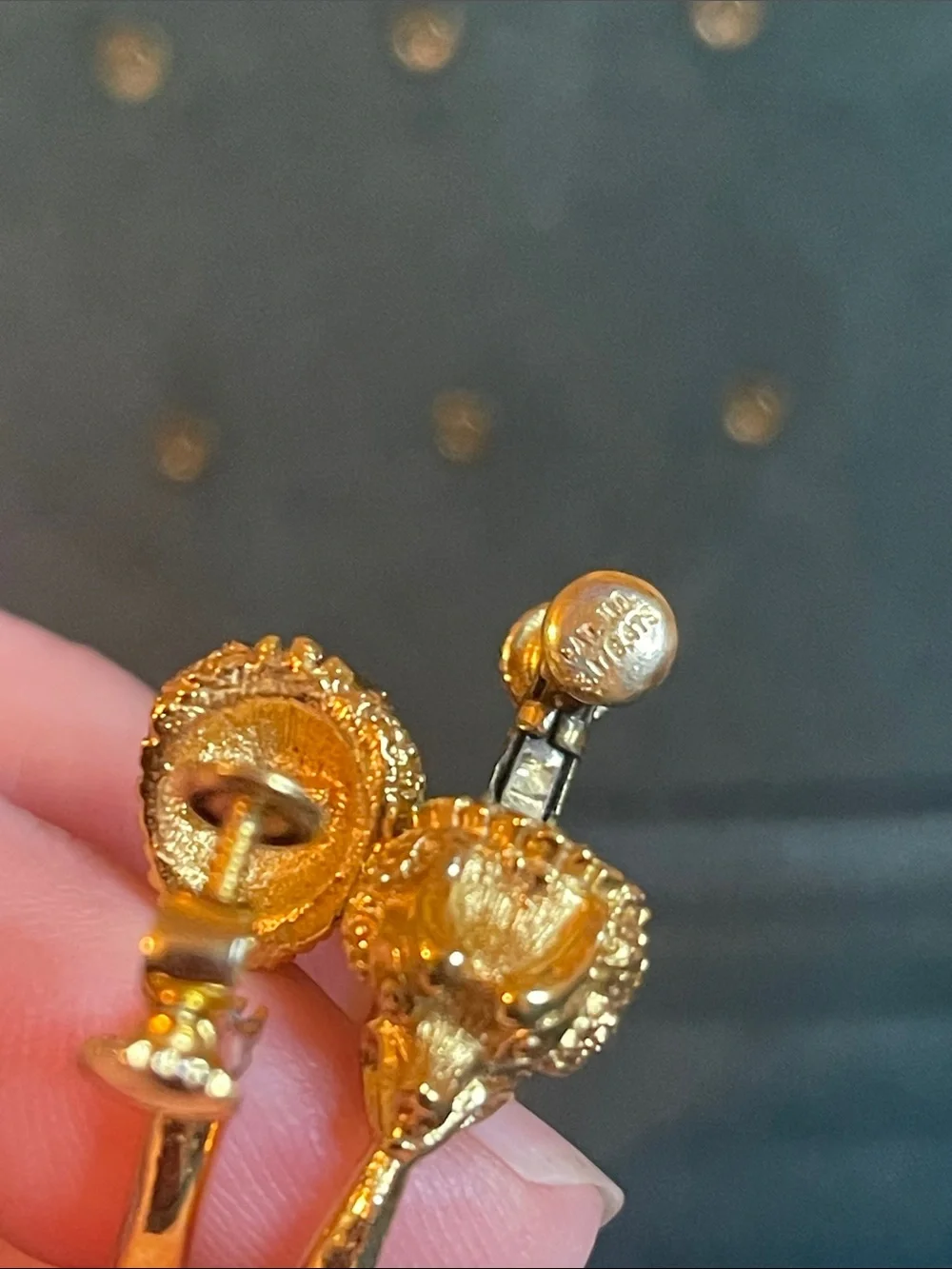 *RARE* Vendome Chimera Ouroboros Gold-Plated Hoop Clip On Earrings
